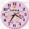 Pink Squishmallows Personalised Gift For Kid's Bedroom Clock
