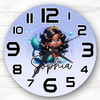 Dark Skin Mermaid Personalised Gift For Kid's Bedroom Clock Dark Skin Mermaid Personalised Gift For Kid's Bedroom Clock