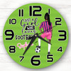 Girls Football Braid Dark Skin Personalised Gift For Kid's Bedroom Clock