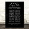 Concert Setlist Poster Print Canvas Black White - Any Artist, Date, Gig, Venue