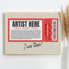 Concert Setlist Poster Print Canvas Red Ticket - Any Artist, Date, Gig, Venue