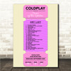 Concert Setlist Poster Print Canvas Pink Ticket - Any Artist, Date, Gig, Venue