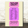 Concert Setlist Poster Print Canvas Pink Ticket - Any Artist, Date, Gig, Venue