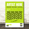 Concert Setlist Poster Print Canvas Bright Green - Any Artist, Date, Gig, Venue
