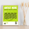 Concert Setlist Poster Print Canvas Bright Green - Any Artist, Date, Gig, Venue