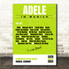 Concert Setlist Poster Print Canvas Bright Green - Any Artist, Date, Gig, Venue