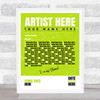 Concert Setlist Poster Print Canvas Bright Green - Any Artist, Date, Gig, Venue