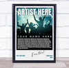 Concert Setlist Poster Print Canvas Green Concert - Any Artist, Date, Gig, Venue