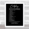 Coldplay - Concert Setlist Gig Poster Print Canvas Black & White - Croke Park Dublin Ireland - Sept 2nd 2024