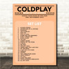 Coldplay - Concert Setlist Gig Poster Print Canvas Coral - Croke Park Dublin Ireland - Sept 2nd 2024 Coldplay - Concert Setlist Gig Poster Print Canvas Coral - Croke Park Dublin Ireland - Sept 2nd 2024