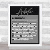 Adele - Concert Setlist Poster Print Canvas Black & Grey - Sonderfreifläche Messe - Aug 24th 2024