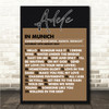 Adele - Concert Setlist Poster Print Canvas Brown - Sonderfreifläche Messe - Aug 24th 2024