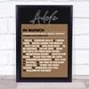 Adele - Concert Setlist Poster Print Canvas Brown - Sonderfreifläche Messe - Aug 24th 2024