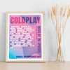 Coldplay - Concert Setlist Gig Poster Print Canvas Pink Purple - Croke Park Dublin Ireland - Sept 2nd 2024