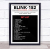 Blink-182 - Concert Setlist Gig Poster Print Canvas Black White Red - The OVO Hydro Glasgow Scotland - Aug 30th 2024