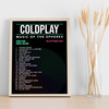 Coldplay - Concert Setlist Gig Poster Print Canvas Black - Croke Park Dublin Ireland - Sept 2nd 2024