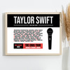 Taylor Swift - Concert Setlist Gig Poster Print Canvas Black Red Mic - Wembley London England - Aug 20 2024