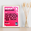 Coldplay - Concert Setlist Gig Poster Print Canvas Bright Pink - Croke Park Dublin Ireland - Sept 2nd 2024