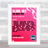 Blink-182 - Concert Setlist Gig Poster Print Canvas Bright Pink - The OVO Hydro Glasgow Scotland - Aug 30th 2024