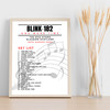 Blink-182 - Concert Setlist Gig Poster Print Canvas Music Notes - The OVO Hydro Glasgow Scotland - Aug 30th 2024