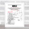 Adele - Concert Setlist Poster Print Canvas Music Notes - Sonderfreifläche Messe - Aug 24th 2024