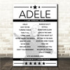 Adele - Concert Setlist Poster Print Canvas - The Colosseum - Caesars Palace, Las Vegas, NV, USA - 16th November 2024