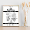 Madonna - Concert Setlist Poster Print Canvas - The O2 Arena, London, England - October 15th 2023