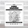 Post Malone - Concert Setlist Poster Print Canvas - The O2 Arena, London, England - May 7th 2023