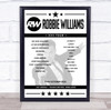 Robbie Williams - Concert Setlist Poster Print Canvas - AO Arena, Manchester, England - 19th October 2022