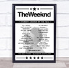 The Weeknd - Concert Setlist Poster Print Canvas - The SSE Hydro, Glasgow, Scotland - March 10th 2017