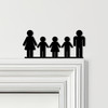 Door Topper Family Of 4, 2 Boys 1 Girl Various Colours Decorative Sign