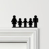Door Topper Family Of 4, 2 Girls 1 Boy Various Colours Decorative Sign