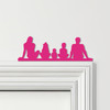 Door Topper Family Of 5, 1 Girl 1 Boy 1 Baby Various Colours Frame Decor Sign