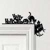 Door Topper Happy Halloween Decor Cat Various Colours Decorative Sign