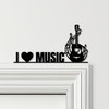 Door Topper I Love Music Guitar Music Notes Various Colours Frame Decor Sign