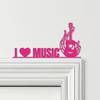Door Topper I Love Music Guitar Music Notes Various Colours Frame Decor Sign