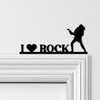 Door Topper I Love Rock Guitar Player Various Colours Decorative Sign