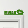 Door Topper Kiss Mwah Letterings Lips Various Colours Decorative Sign