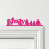 Door Topper Love Heart Bird Family Of Four 2 Girls Various Colours Decor Sign