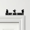 Door Topper Merry & Bright Christmas Decor Quote Various Colours Decorative Sign
