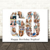 Photo Collage 60th Birthday Gift For Her 18-Photo Number 60 Print Or Canvas