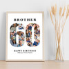 Photo Collage 60th Birthday Custom Gift For Him 18-Photo 60 Print Or Canvas