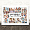 Photo Collage 60th Birthday Gift For Sister-In-Law 22-Photo Print Or Canvas