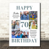 Photo Collage 70th Birthday Custom Gift For Brother 6-Photo Print Or Canvas