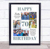 Photo Collage 70th Birthday Custom Gift For Brother 6-Photo Print Or Canvas