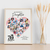 Photo Collage 70th Birthday Gift For Daughter 16-Photo Pink Print Or Canvas