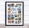 Photo Collage 80th Birthday Custom Gift For Cousin 20-Photo Print Or Canvas