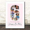 Photo Collage 8-Photo 6th Birthday Gift For Kids Girls Pink Print Or Canvas Photo Collage 8-Photo 6th Birthday Gift For Kids Girls Pink Print Or Canvas