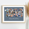 Photo Collage Blue Birthday Gift For Him 25-Photo Year 1966 Print Or Canvas