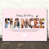 Photo Collage Pink 7-Photo Birthday Custom Gift For Fiancée Print Or Canvas